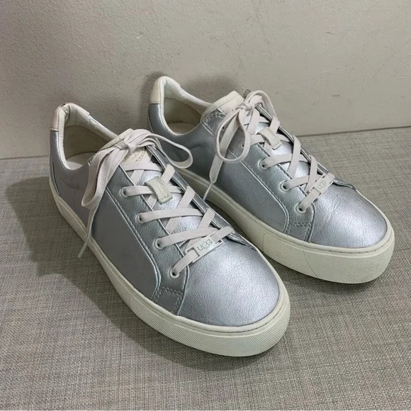 UGG Shoes Womens Ugg Metallic Silver Leather Zilo Platform